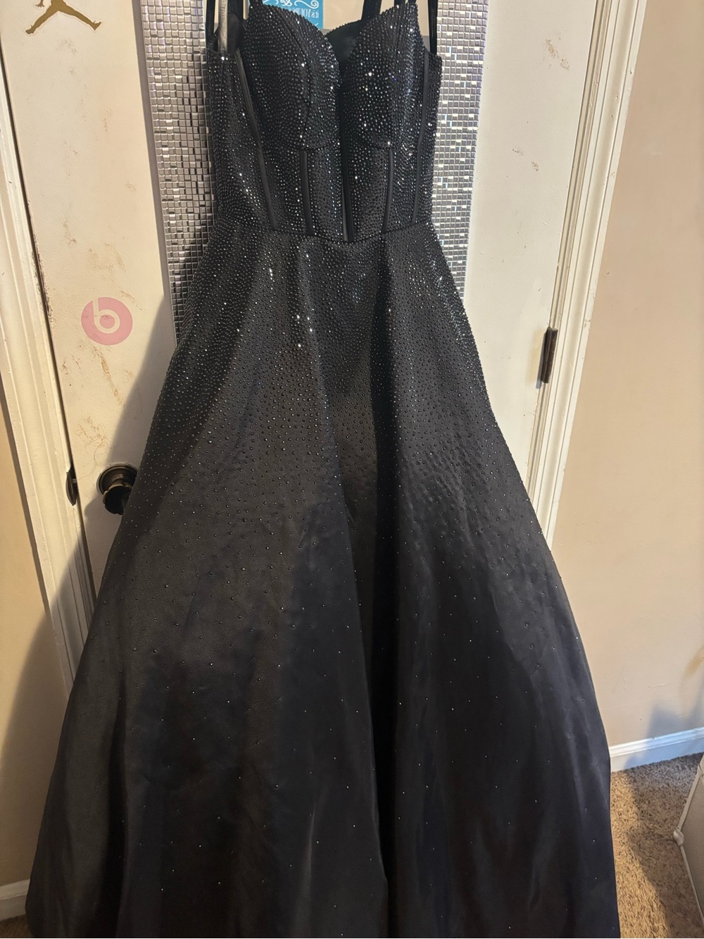 Sherri Hill Black Sequin Ball Gown - Picture 2 of 8